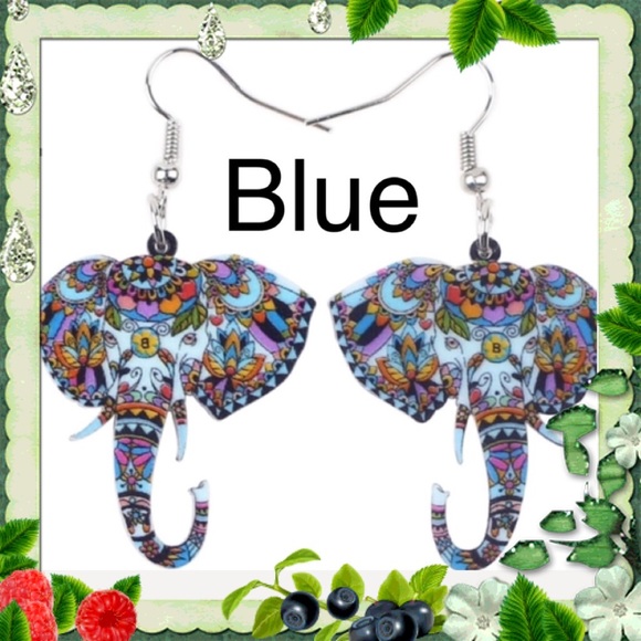 Elephant Acrylic Earrings - Picture 3 of 6